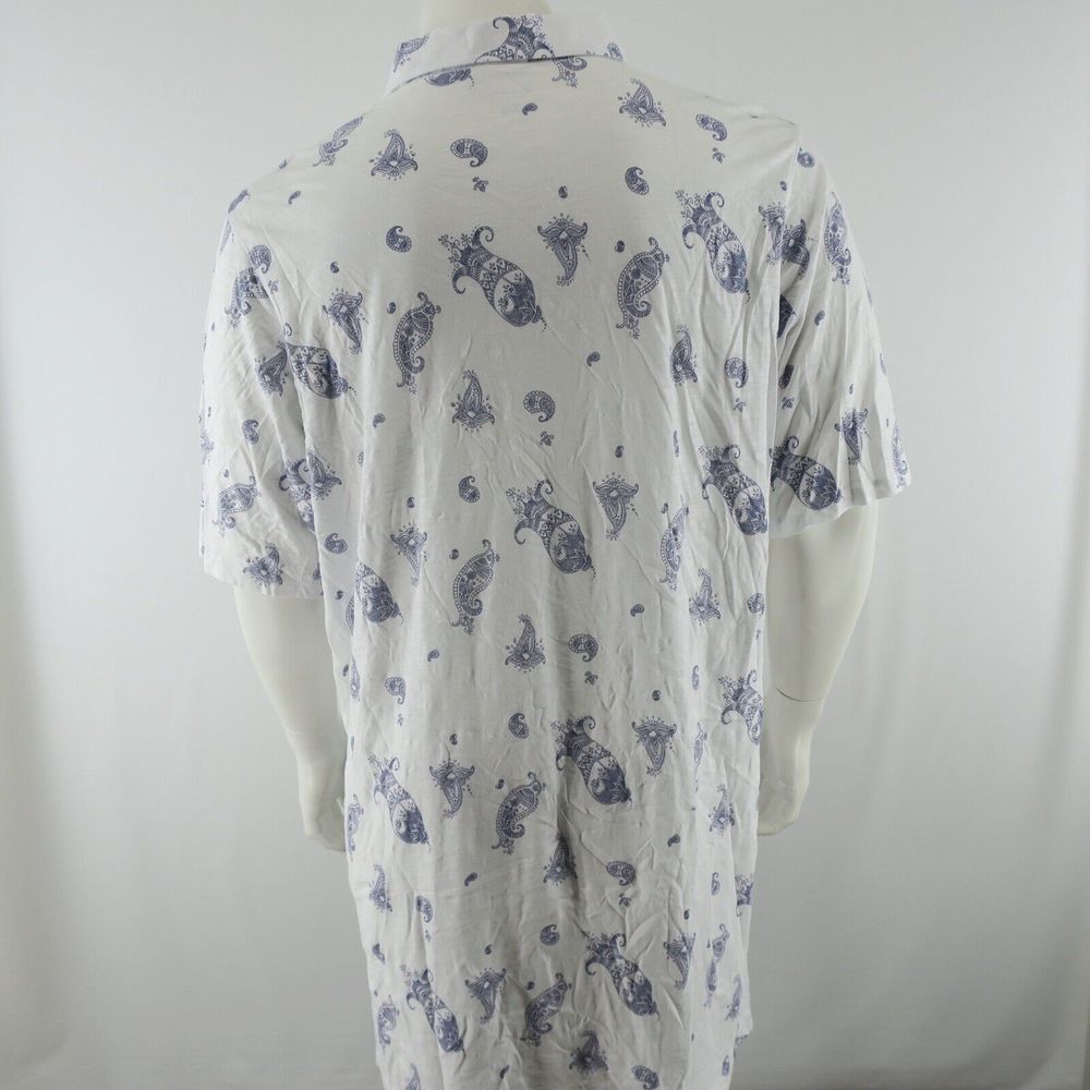 B Draddy Pima Cotton Golf Polo Shirt‎ Mens 2XL White Bandana Print - Picture 6 of 9